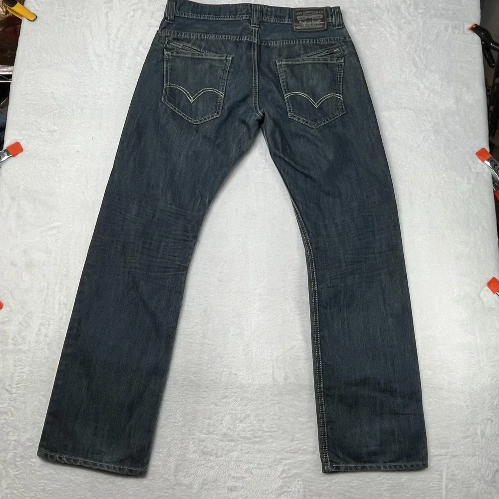 Levi's 514 Slim Straight Jeans Dark Wash Denim Mid Rise‎ Classic Zip Fly - 32X31